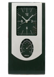 Reloj pared termometro e higrometro,negro 1 pila 1.5v incluida plastico
